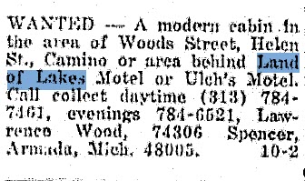 Wagon Wheel Motel (Ulchs Motel) - March 1973 Ad For Land Wanted (newer photo)